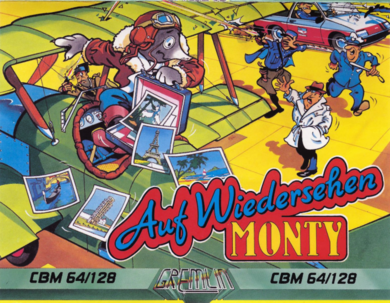 Auf Wiedersehn Monty box art for Commodore 64